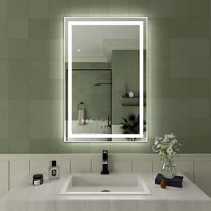 20 in. W x 30 in. H Frameless Beveled LED Single Bathroom Vanity Mirror in Polished Crystal