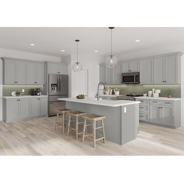 Shaker Full Overlay 11.56 in. W x 23.88 in. H Decorative Door Wall End Panel in Stone Gray