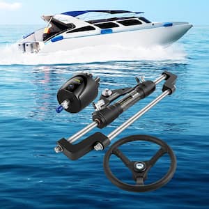 Hydraulic Steering Kit 300HP Hydraulic Boat Steering Kit Helm Pump Hydraulic Outboard Steering Kit Exclude Steering Hose