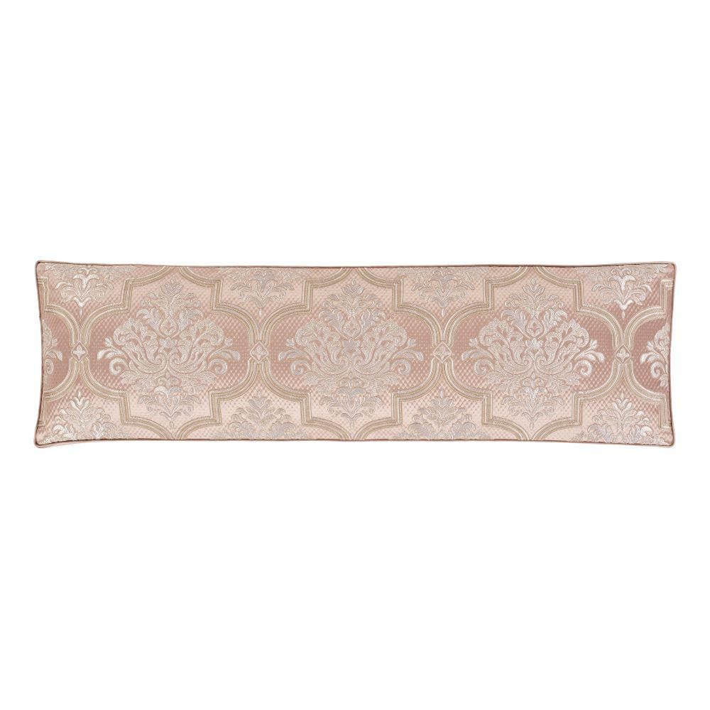 Rosalita Blush Polyester Bolster Decorative Throw Pillow 15 in. x 52 in.