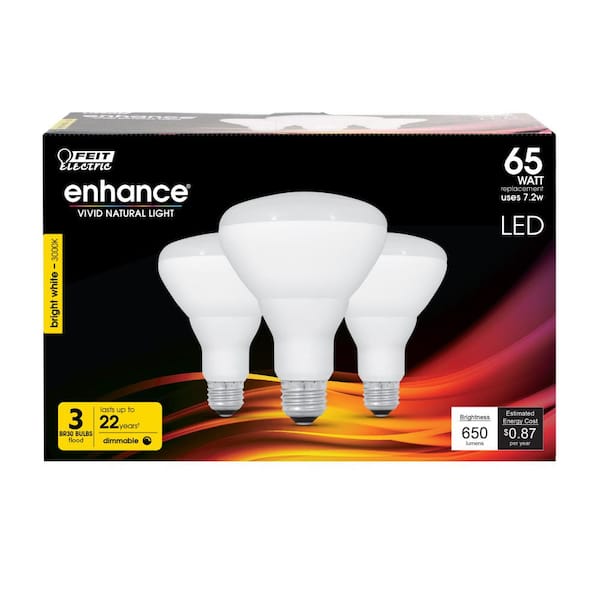 65-Watt Equivalent BR30 Dimmable CEC Title 20 90+ CRI E26 Flood LED Light Bulb, Bright White 3000K (18-Pack)