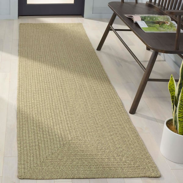 Braided Sage 2 ft. x 8 ft. Machine Washable Geometric Solid Runner Rug