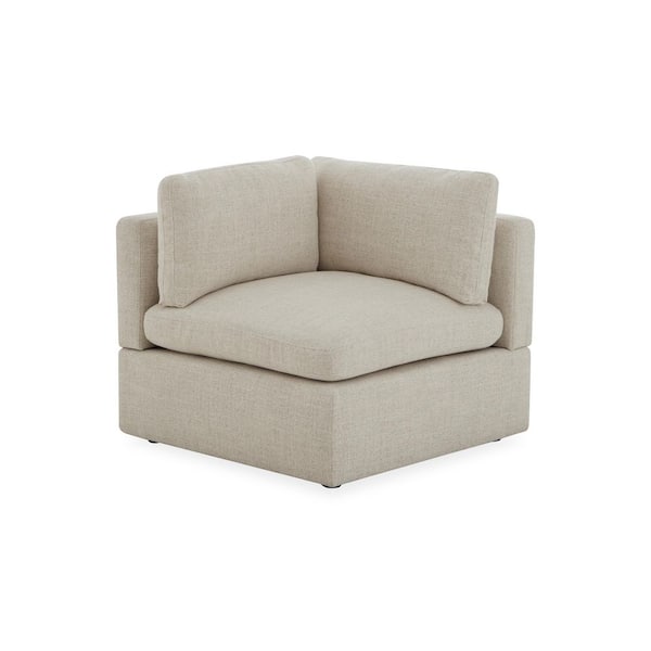 Home Decorators Collection Thorton 37 in. Modular Track Arm Performance Fabric Arm Chair Sofa in Wheat Beige