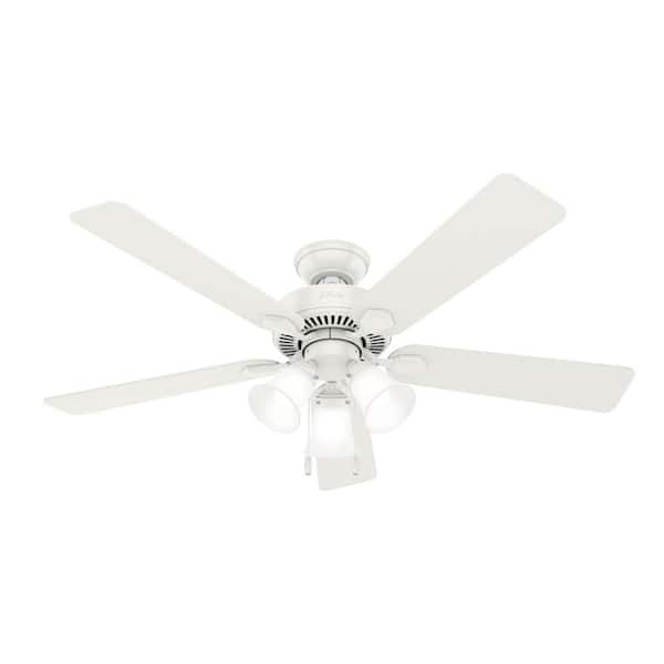 Hunter Swanson 52 in. Integrated LED Indoor Fresh White Ceiling Fan
