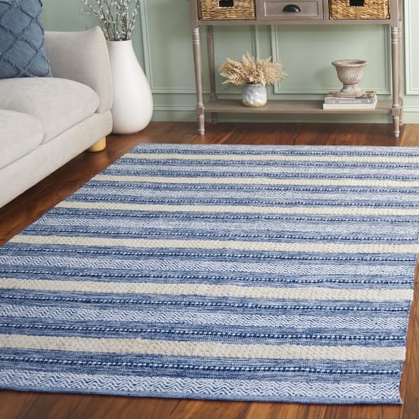 Montauk 3 ft. x 5 ft. Navy/Ivory Modern Striped Area Rug