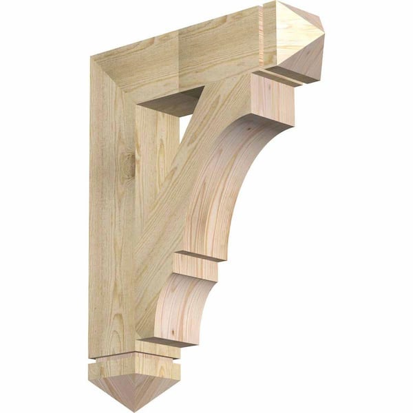 Ekena Millwork 6 in. x 34 in. x 26 in. Douglas Fir Balboa Arts and Crafts Rough Sawn Bracket