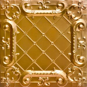 Romeo, Romeo Lincoln Copper 2 ft. x 2 ft. Decorative Tin Style Lay-in Ceiling Tile (48 sq. ft./case)