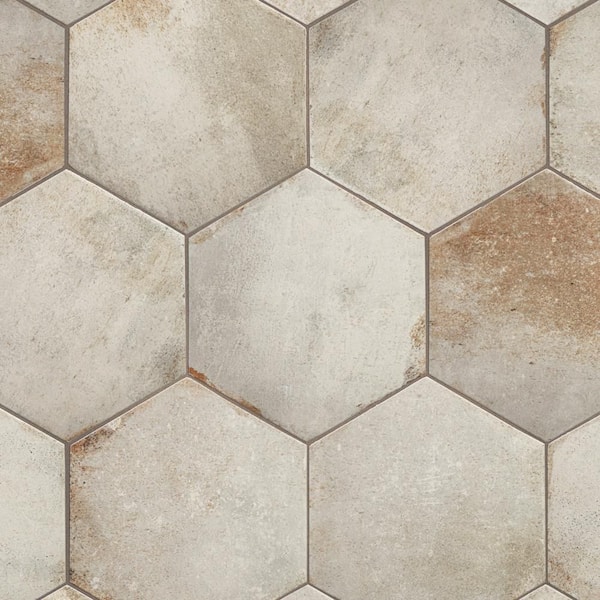 D'Anticatto Hex Bianco 11 in. x 12-3/4 in. Porcelain Floor and Wall Tile (11.25 sq. ft./Case)