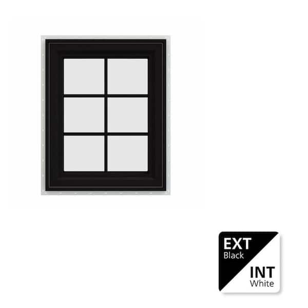 JELD-WEN 24 in. x 36 in. V-4500 Series Black FiniShield Vinyl Left
