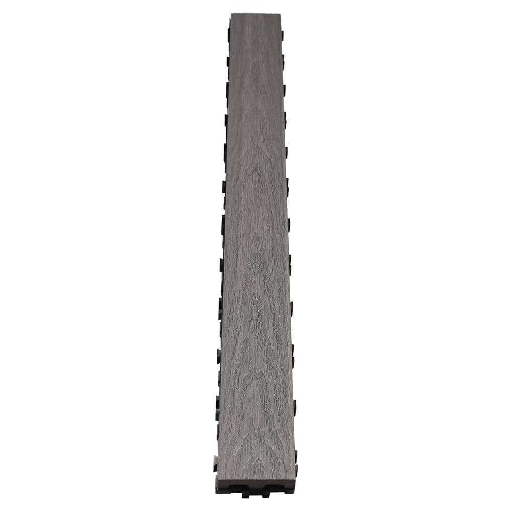 NewTechWood UltraShield Naturale 3 in. x 3 ft. Quick Composite Single Slat Deck Tile in Westminster Gray (4-Pieces per Box) -  US-QD-3-ZX-LG