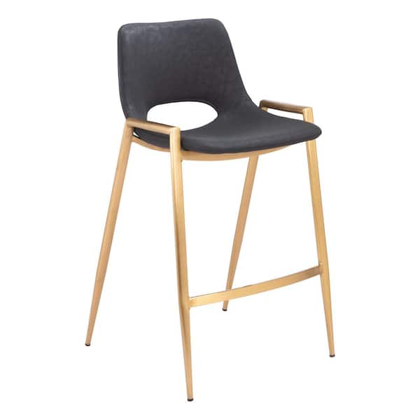 ZUO Desi 25.6 in. Open Back Plywood Frame Counter Stool with Faux Leather Seat - (Set of 2)