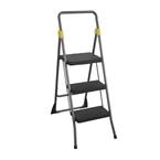 3-Step Commercial Steel Folding Step Stool with 300 lb. Load Capacity Type 1A Duty Rating