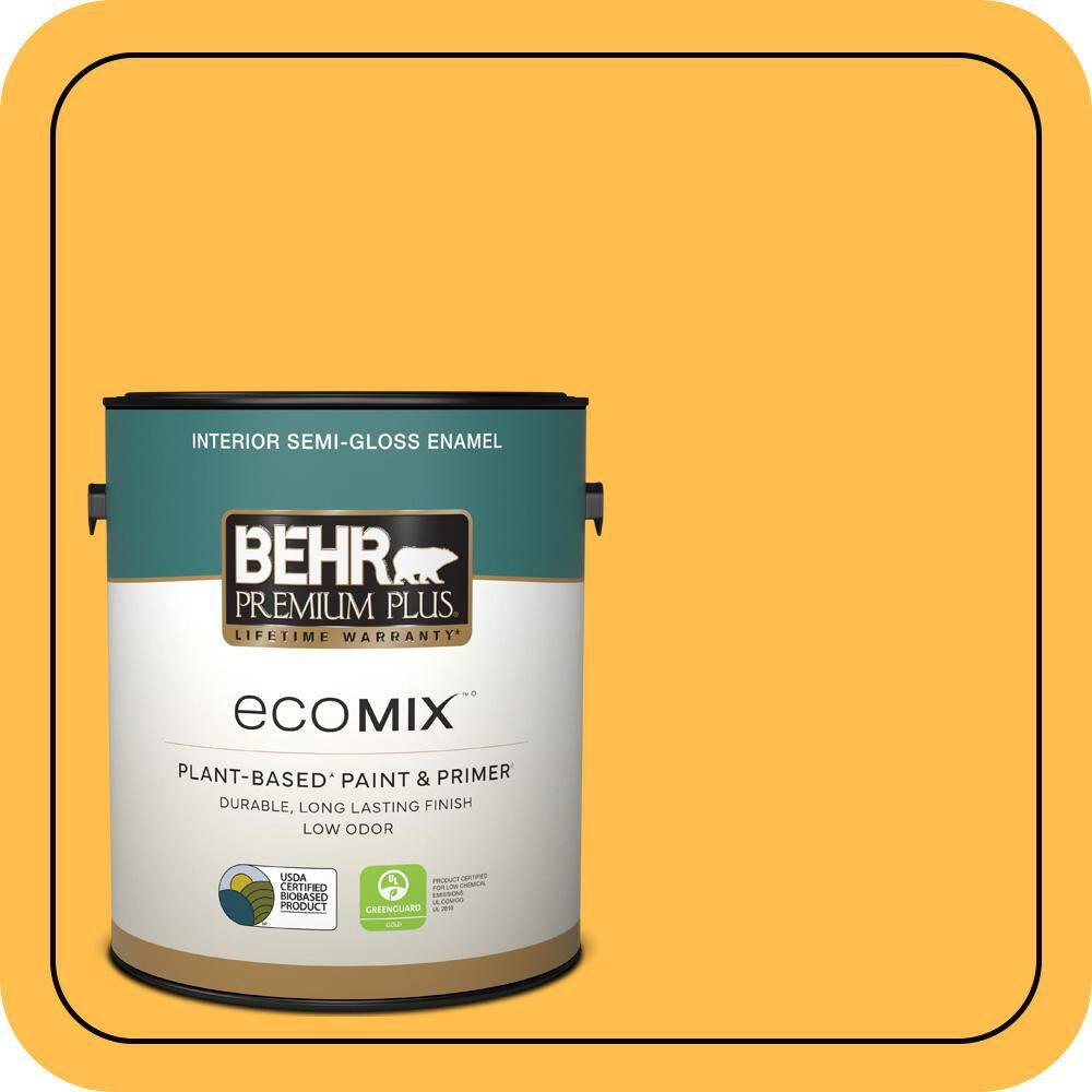 1 gal. #310B-6 Twenty Carat Semi-Gloss Enamel EcoMix Plant-Based Interior Paint & Primer price history on PriceWatchPro
