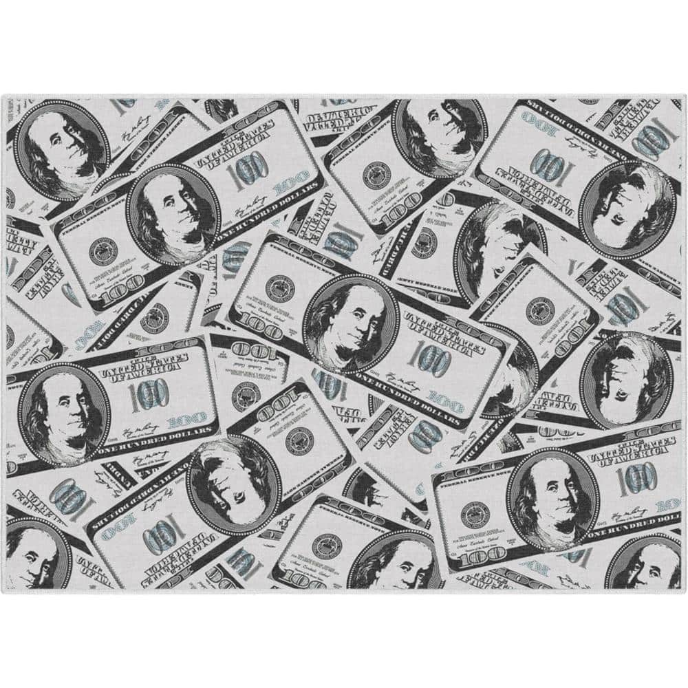 Money Dollar Stacked Novelty Printed Green 7 ft. 7 in. x 9 ft. 10 in. Area Rug price history on PriceWatchPro