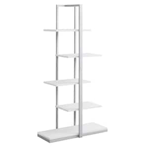 60 in. White with 5-Shelves Composite Bookcase