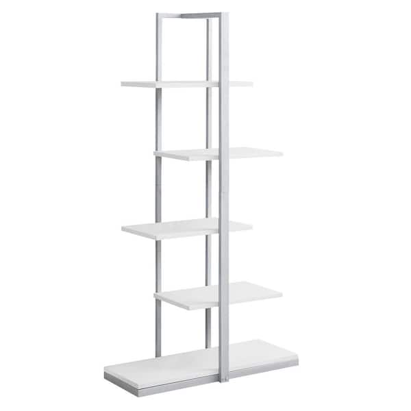 Unbranded 60 in. White with 5-Shelves Composite Bookcase