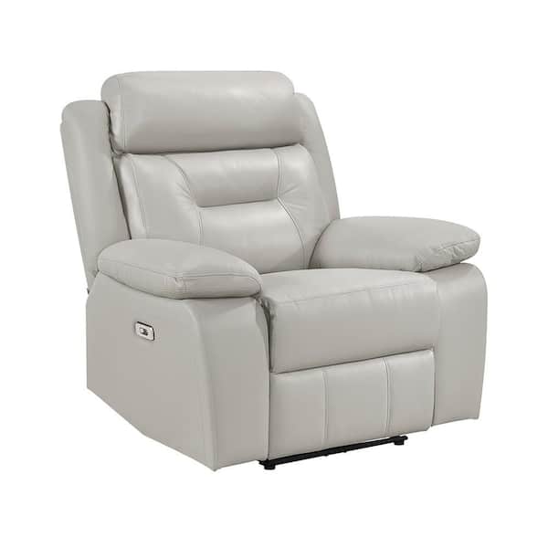 Emillia Silver Leather Power Reclining Chair