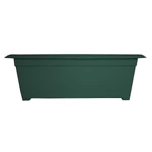Dayton 27 in. Plastic Large Window Deck Box Planter, Green