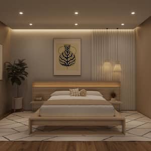 Xico Queen Size Platform Bed, Panel Design Headboard, Concrete Gray, Brown By Casagear Home main image 0