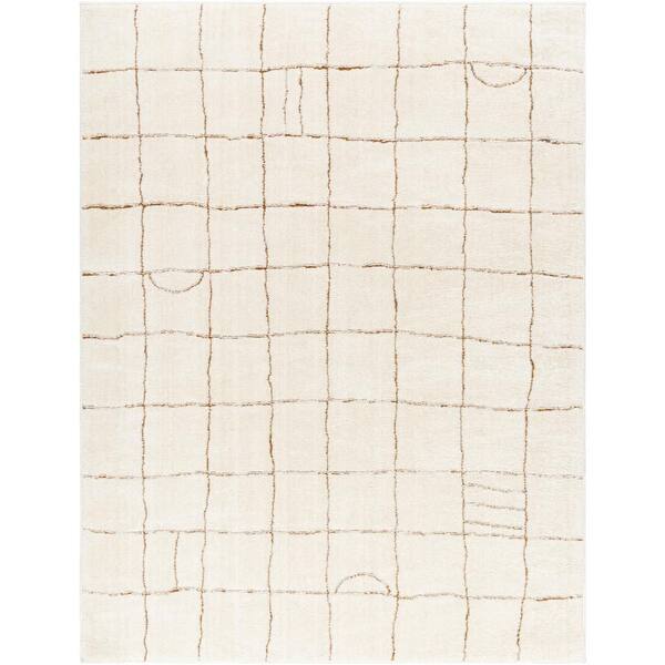 Freud Burnt Orange/Cream 8 ft. x 10 ft. Geometric Indoor Area Rug