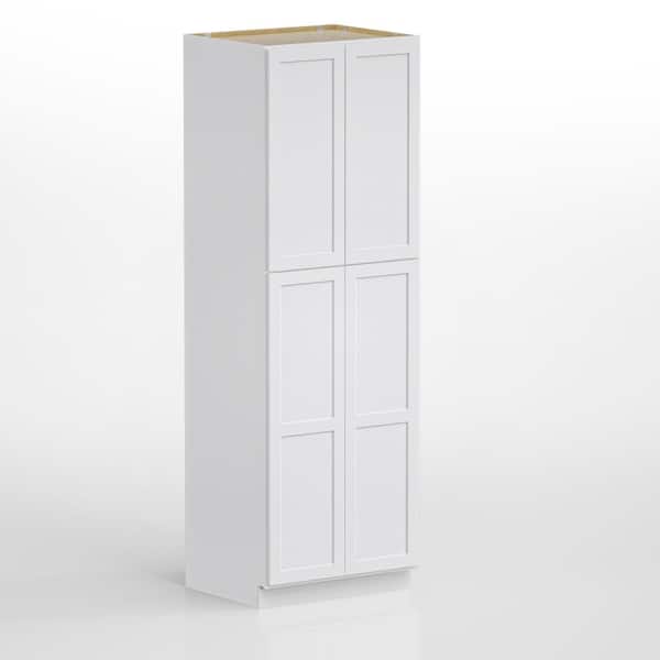 30 in. W x 24 in. D x 90 in. H Ready to Assemble Plywood Shaker Pantry Kitchen Cabinet in White