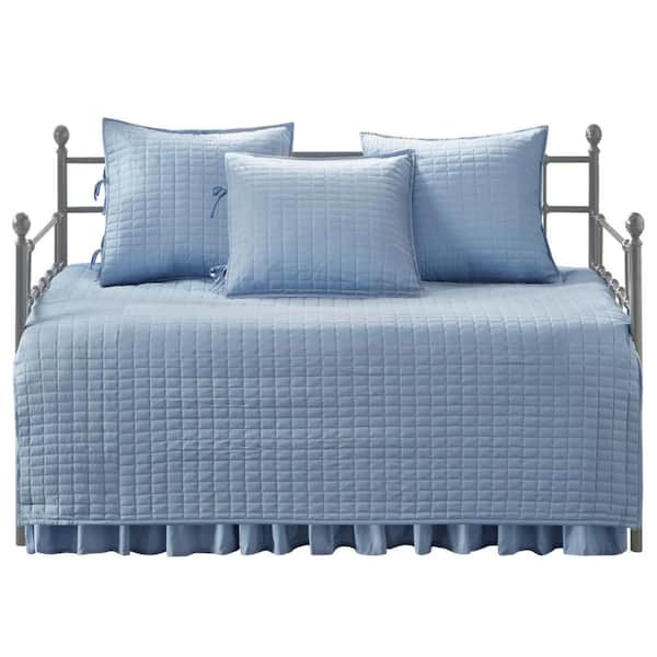 5 Piece 75"x39" Daybed Cover,All Season Cozy Bedding with Bedskirt,Shams,Blue