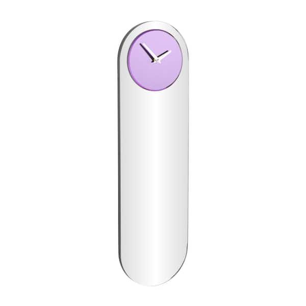 Litton Lane Silver Glass Wall Clock with Purple Clock Face