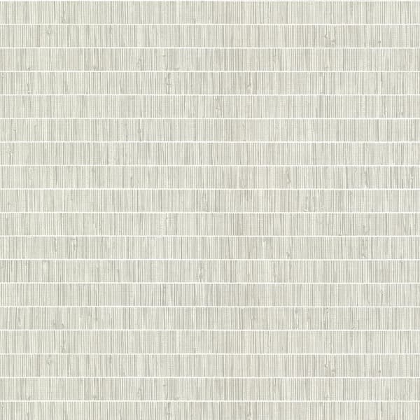 Warner Luz Grey Faux Grasscloth Wallpaper Sample
