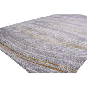Greenwich Grey 9 ft. x 12 ft. (8'6" x 11'6") Abstract Contemporary Area Rug