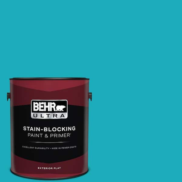 BEHR ULTRA 1 gal. #P470-5 Placid Sea Flat Exterior Paint & Primer