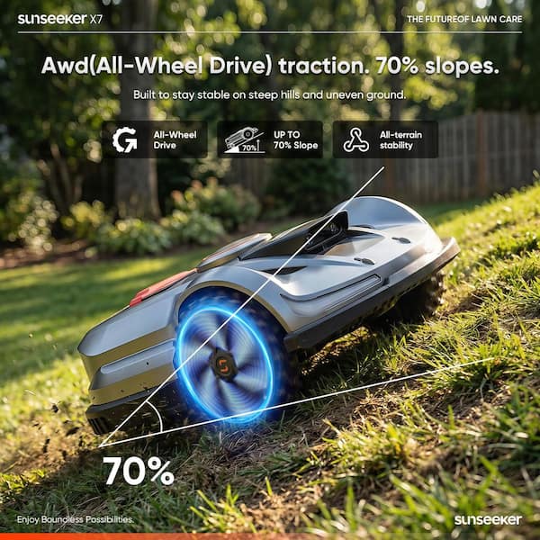 SUNSEEKER X7 Wireless 14 in. Robot Lawn Mower (0.75 Acre) with RTK