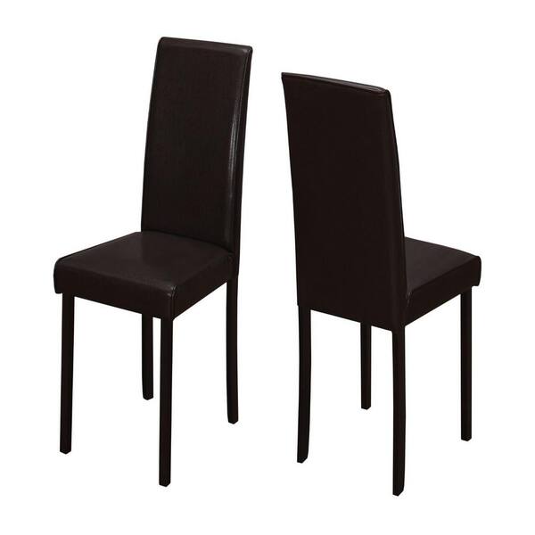 HomeRoots Jasmine Cappuccino Foam Solid Wood Leather Dining Chair (2-Piece)