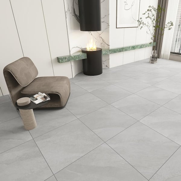 Hurricane Italian Porcelain 24 in. x 24 in. x 9mm Floor and Wall Tile Pallet-Gray (15 Pcs, 60 sq. ft. / Pallet)