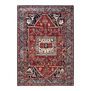 Serapi One-of-a-Kind Traditional Blue 4 ft. x 6 ft. Hand Knotted Tribal Area Rug