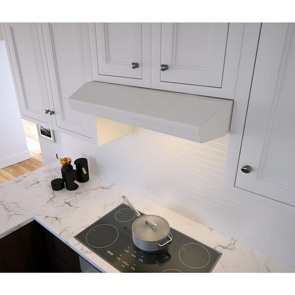 Breeze I 30 in. Convertible Under Cabinet Range Hood with Lights in White
