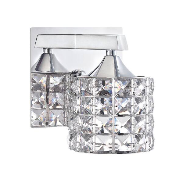 Kendal Lighting LUSTRA 6 in. 1 Light Chrome Wall Sconce with Clear