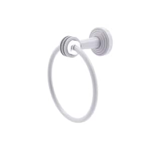 Pacific Beach Collection Wall Mounted Towel Ring with Dotted Accents in Matte White