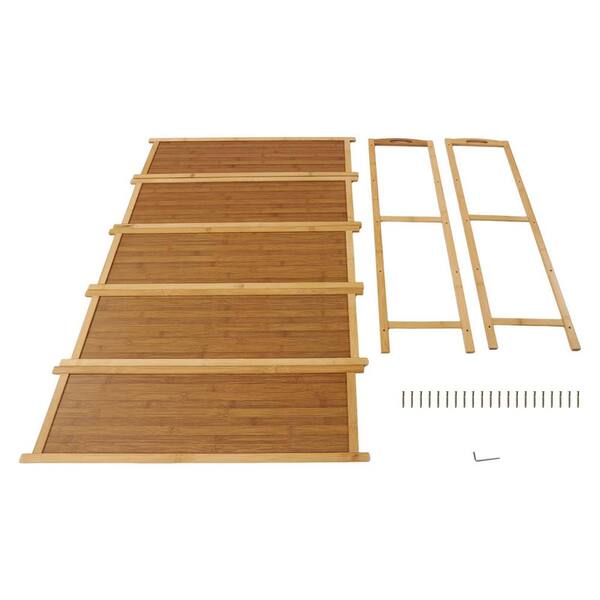 YIYIBYUS 30.7 in. H 20-Pair 5 Tier Brown Bamboo Shoe Rack HG-HS
