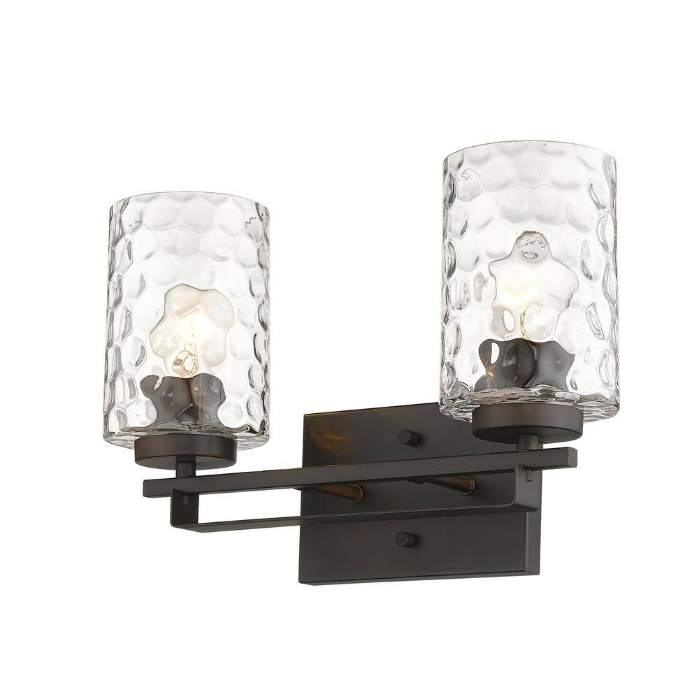 Livvy 15" Bronze Cylinder Dimmable Vanity Light