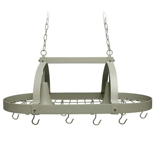 Single Kitchen Pot Rack, Gun Metal Gray Various Length Cookware