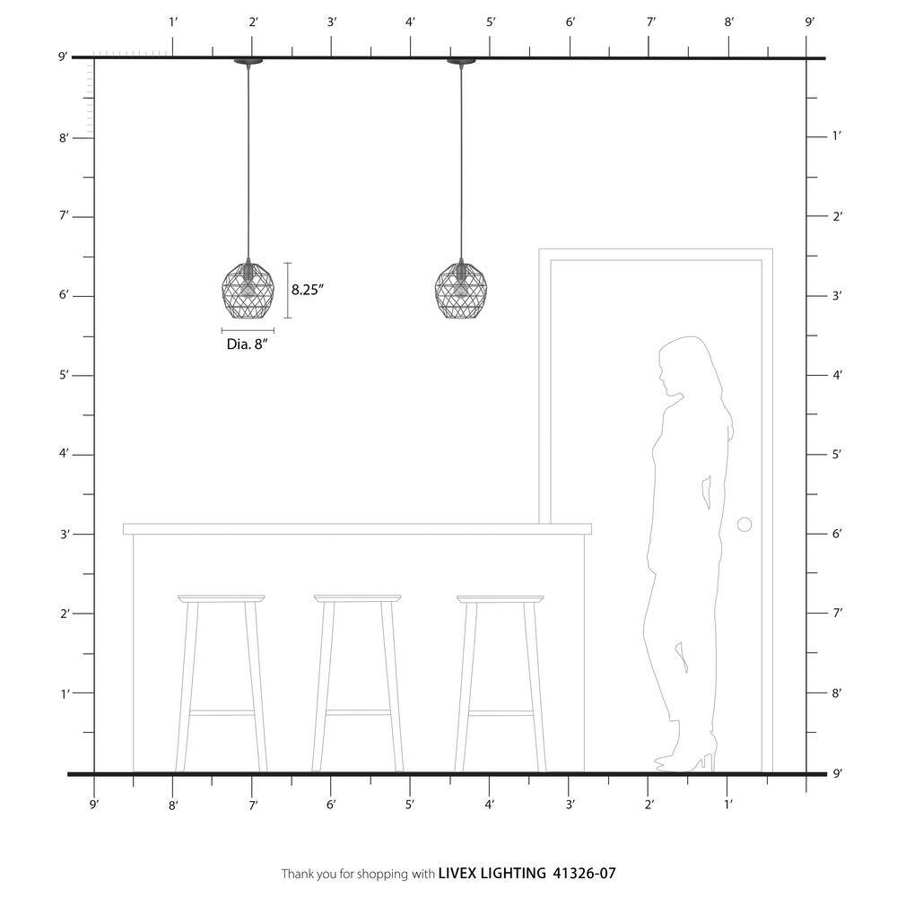 Bronze Geometric Globe Mini Pendant Light with LED