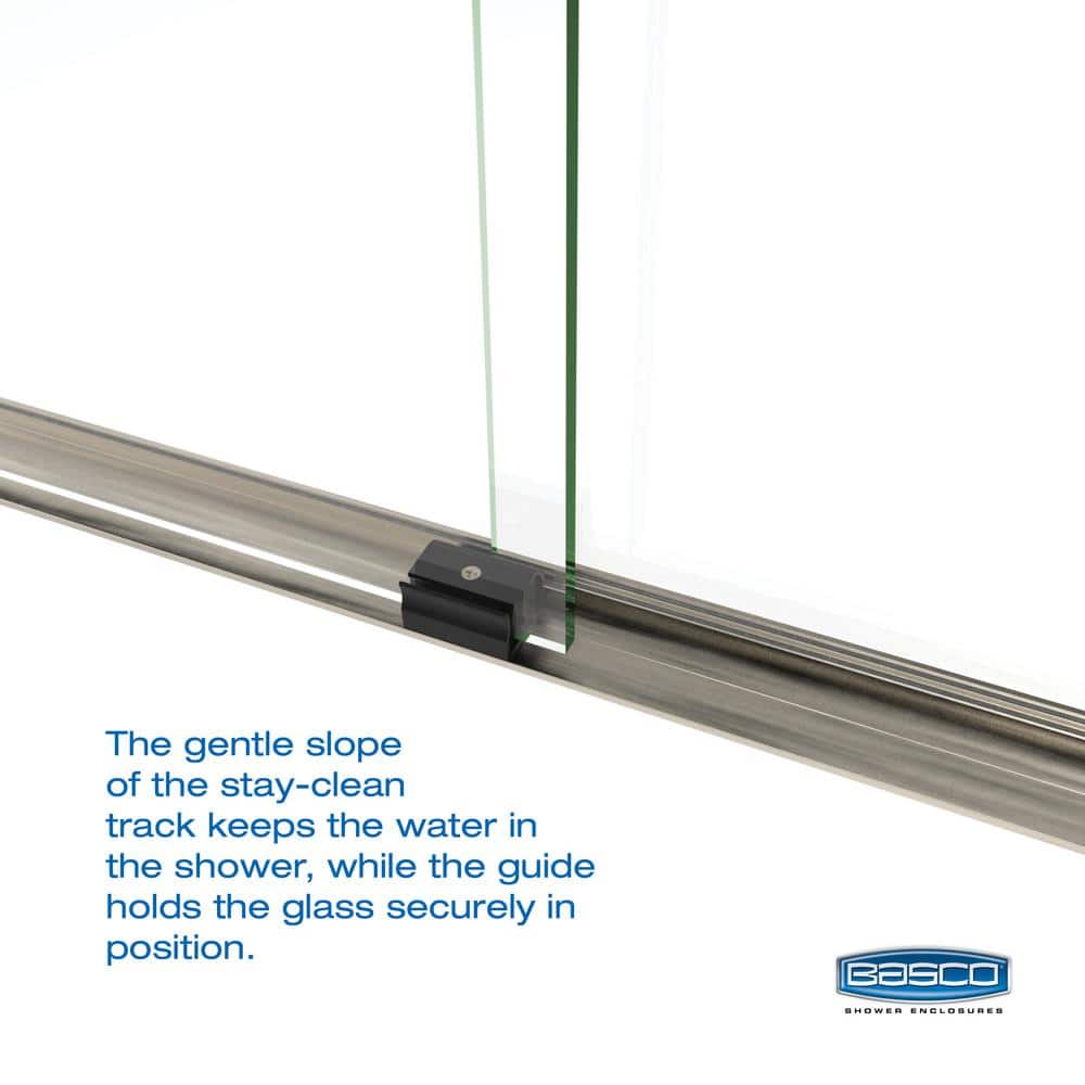 Arelo 60" Frameless Sliding Shower Door with Clear Glass