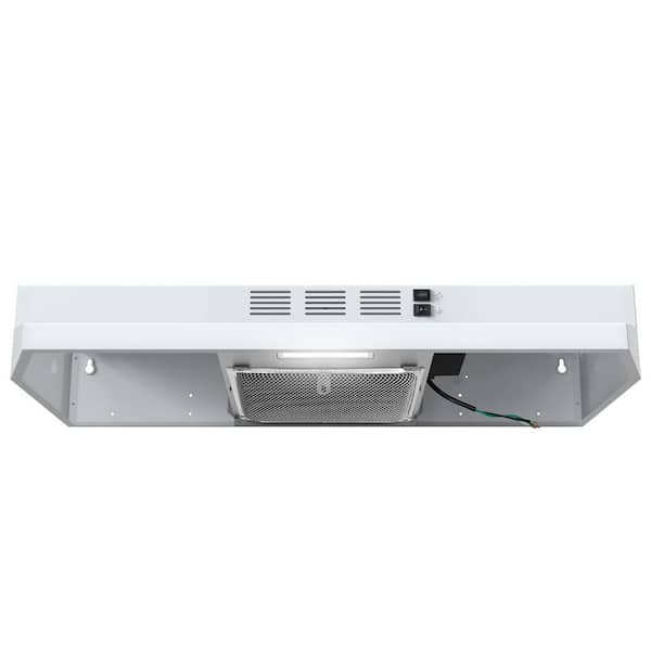 AKDY 30 in. White Under Cabinet Range Hood with Charcoal Filter
