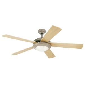 Comet 52 in. Integrated LED Brushed Pewter Ceiling Fan with Light Kit