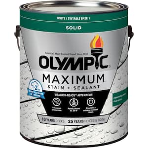 Maximum 1 gal. White/Base 1 Solid Color Exterior Stain and Sealer in One