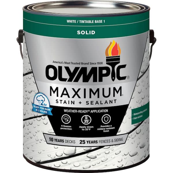 Maximum 1 gal. White/Base 1 Solid Color Exterior Stain and Sealer in One