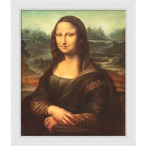 Mona Lisa by Leonardo Da Vinci Gallery White Framed People Oil Painting Art Print 24 in. x 28 in.
