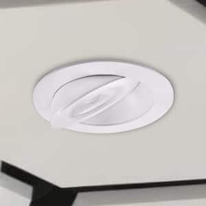 4 in. White 3000K Canless Remodel Directional Wall Wash Gimbal Integrated LED Recessed Light Kit