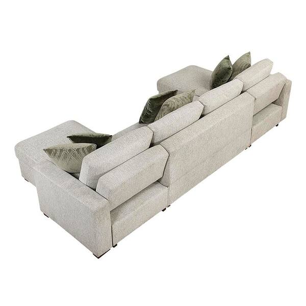 Lazzara Deleon 143 in. Straight Arm 3-Piece Microfiber Sectional