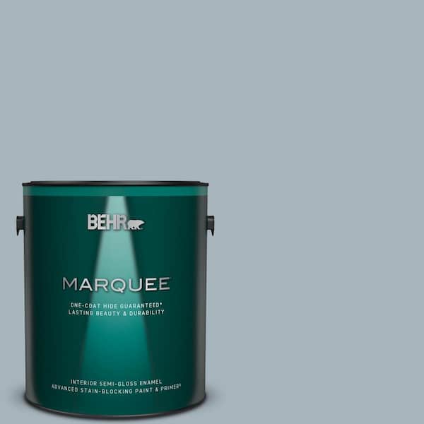 BEHR MARQUEE 1 gal. #MQ5-23 Intercoastal Gray One-Coat Hide Semi-Gloss Enamel Interior Paint & Primer